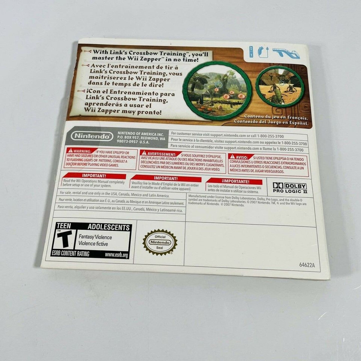 Link's Crossbow Training (Nintendo Wii, 2007) Complete W/ Manual