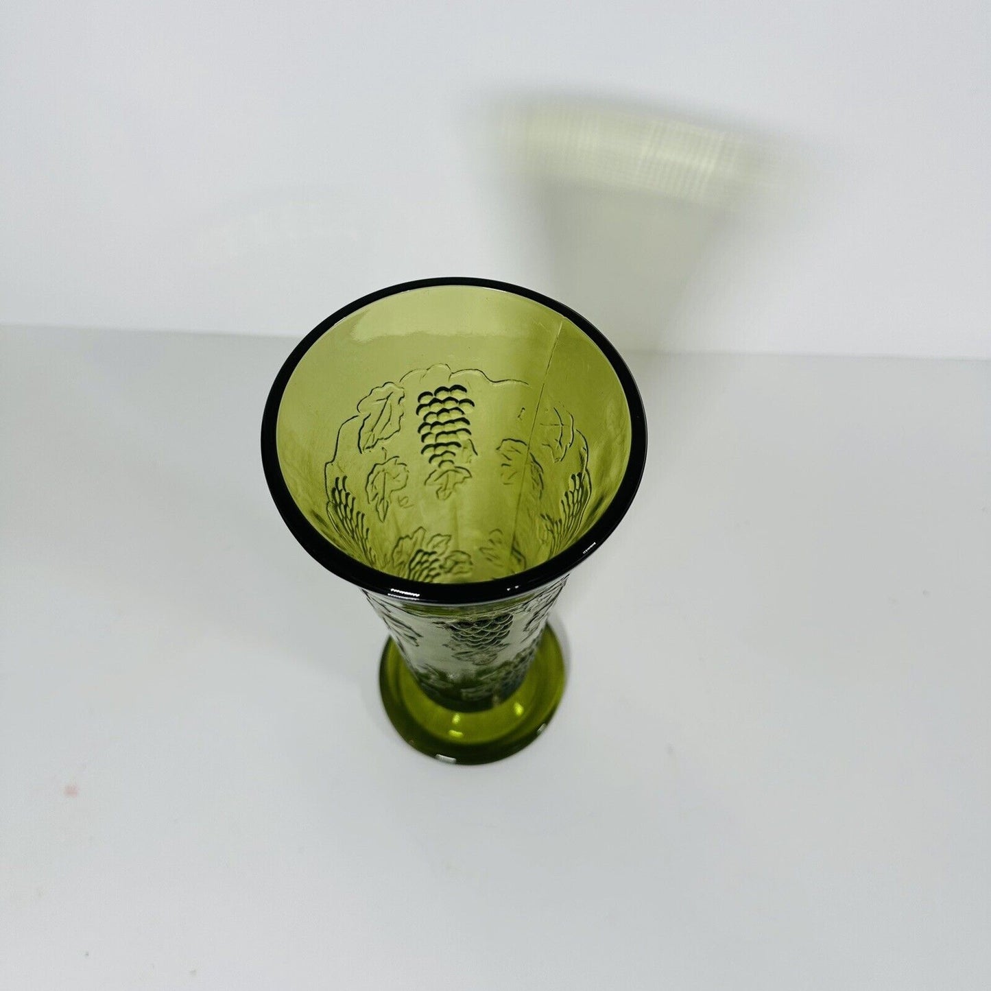 Vintage Olive Green Depression Glass Vase