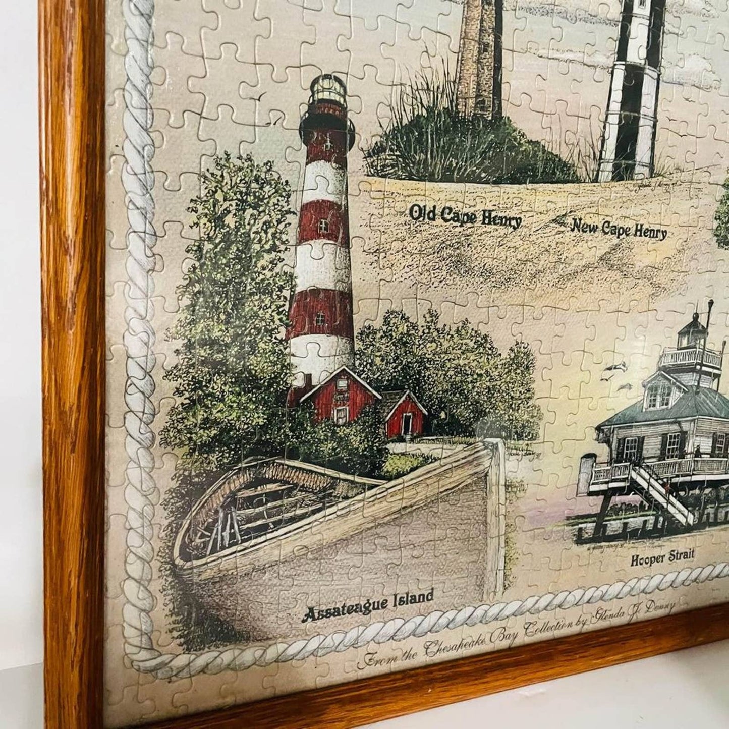 19 in X 24 in Puzzle picture of Delmarva Lighthouses