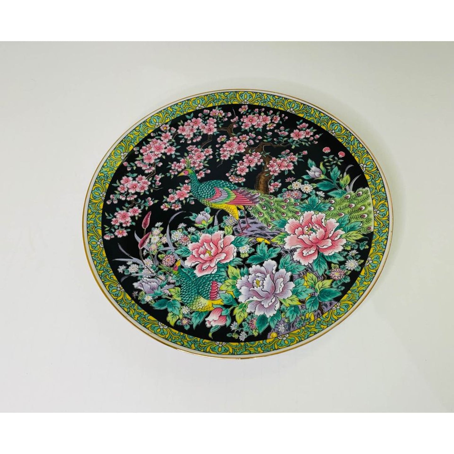 ARTMARK MADE IN JAPAN PEACOCK PLATE GOLD TRIM 10 1/4"