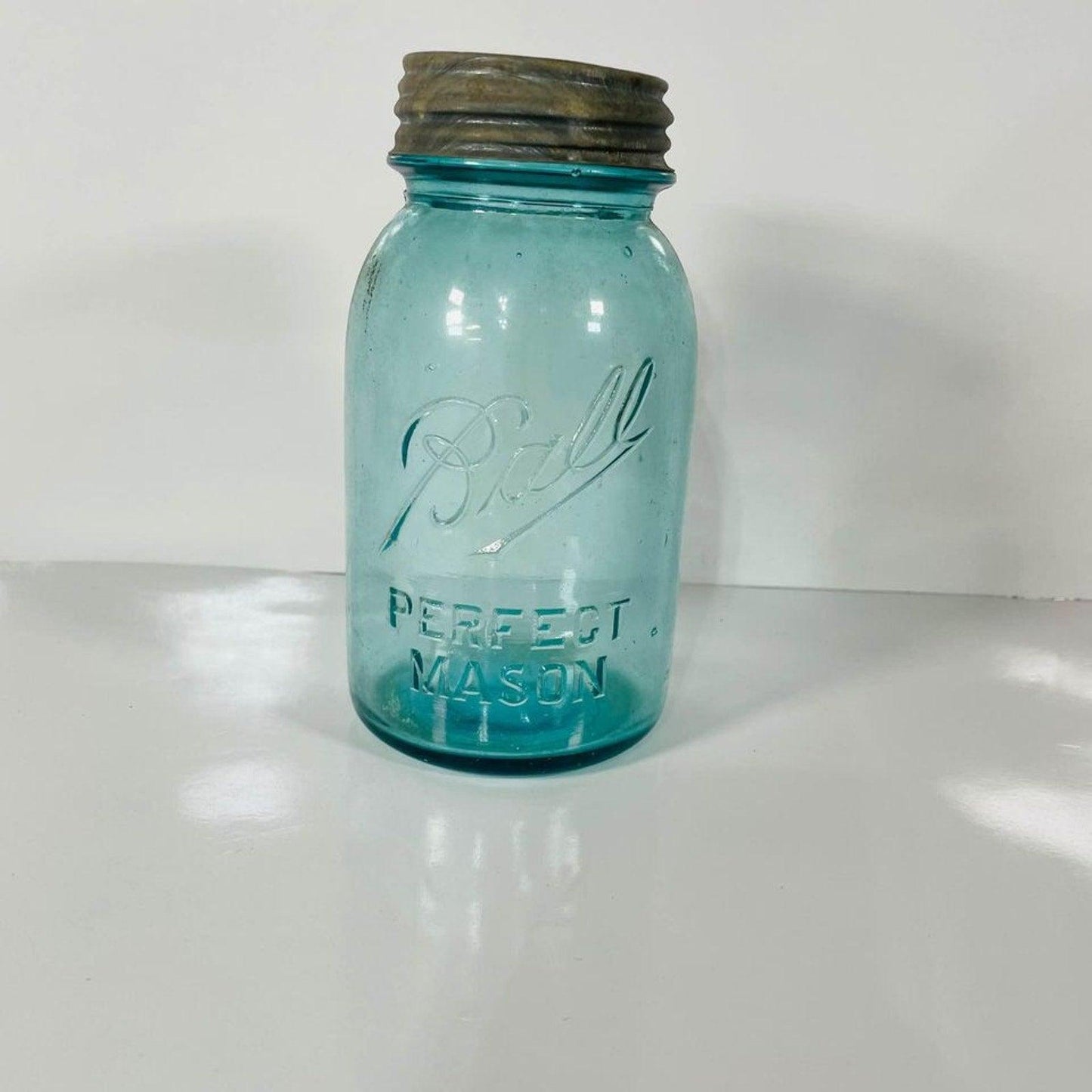 Vintage BALL BLUE QUART Canning Jar w/ Ball Lid