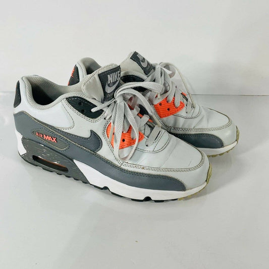 Nike Air Max 90 Platinum/Grey/Orange Size 6.5Y (6.5Men's) 833376-006