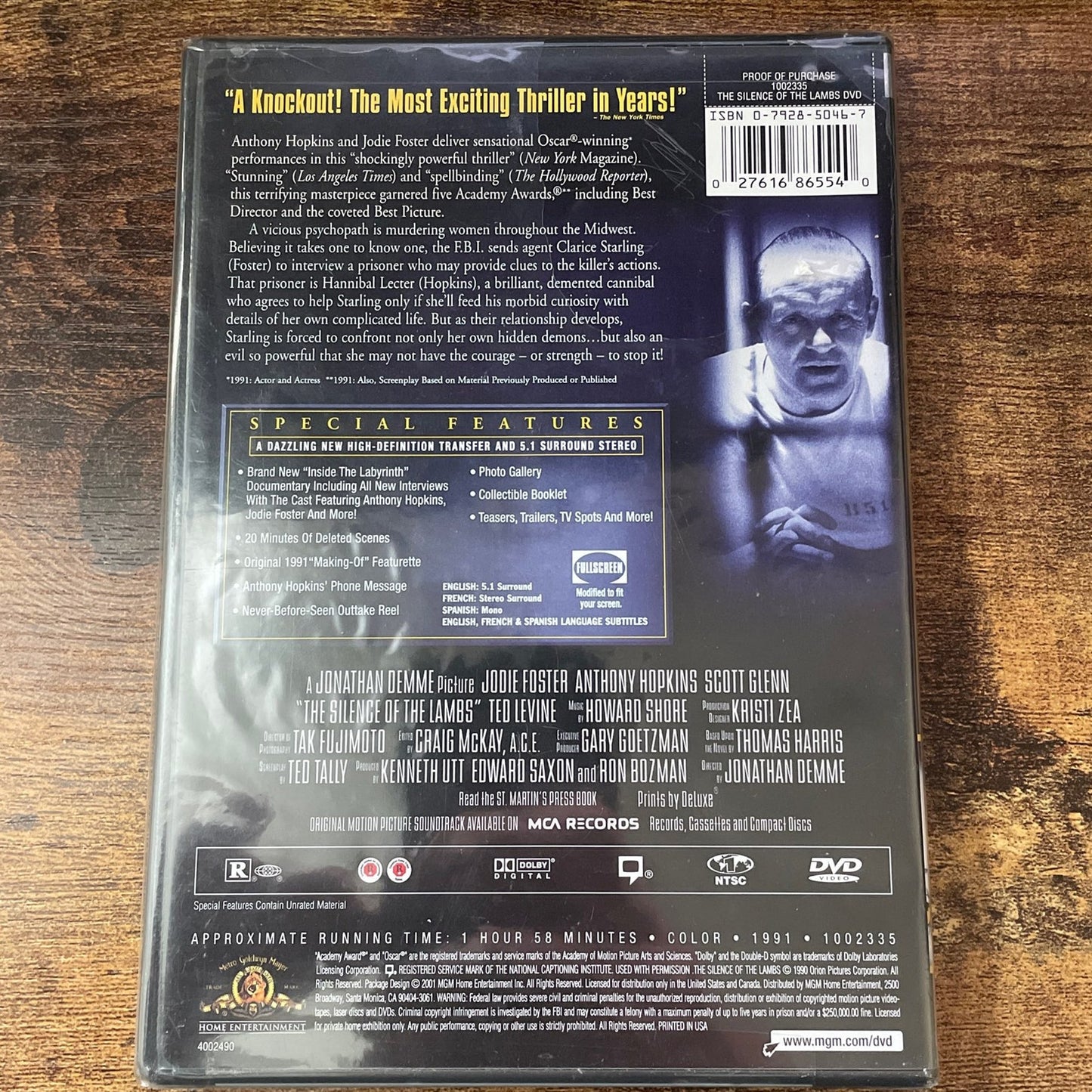 The Silence of the Lambs (DVD, 2001,)