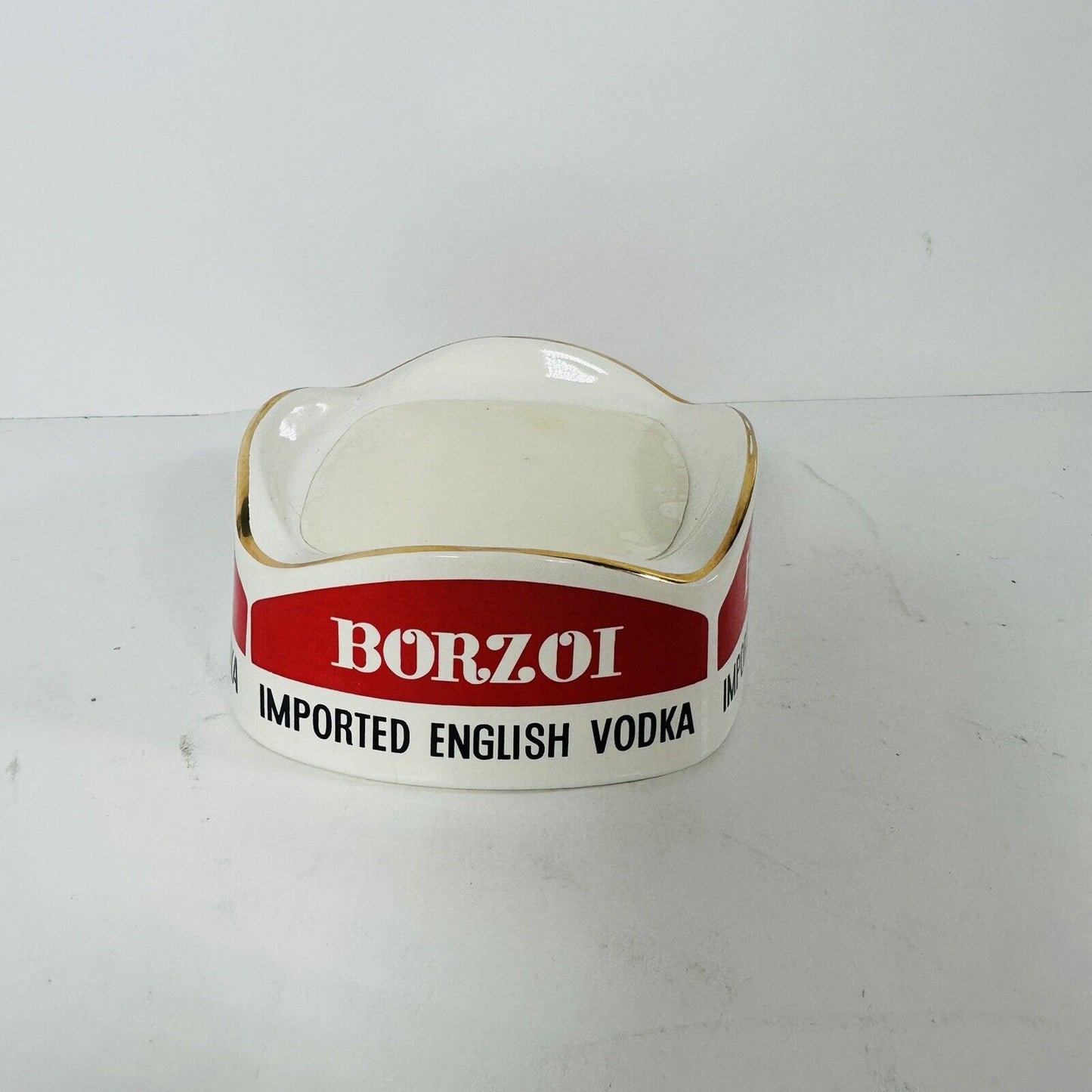 Vtg BORZOI Imported English Vodka Ceramic Bottle Display Holder Glorifier. (B5)