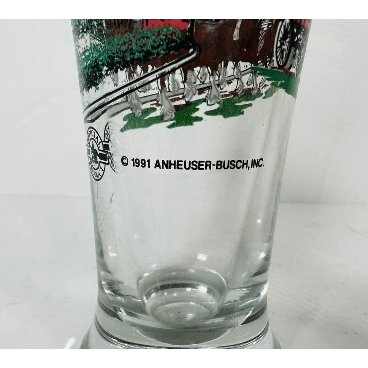 Set of 12 Vintage Budweiser Clydesdale 1991 Fluted Pilsner 12 Oz Beer Glass