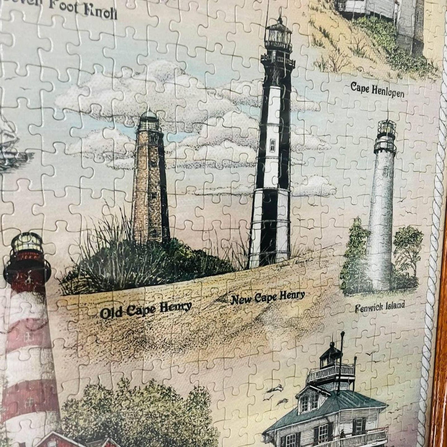 19 in X 24 in Puzzle picture of Delmarva Lighthouses