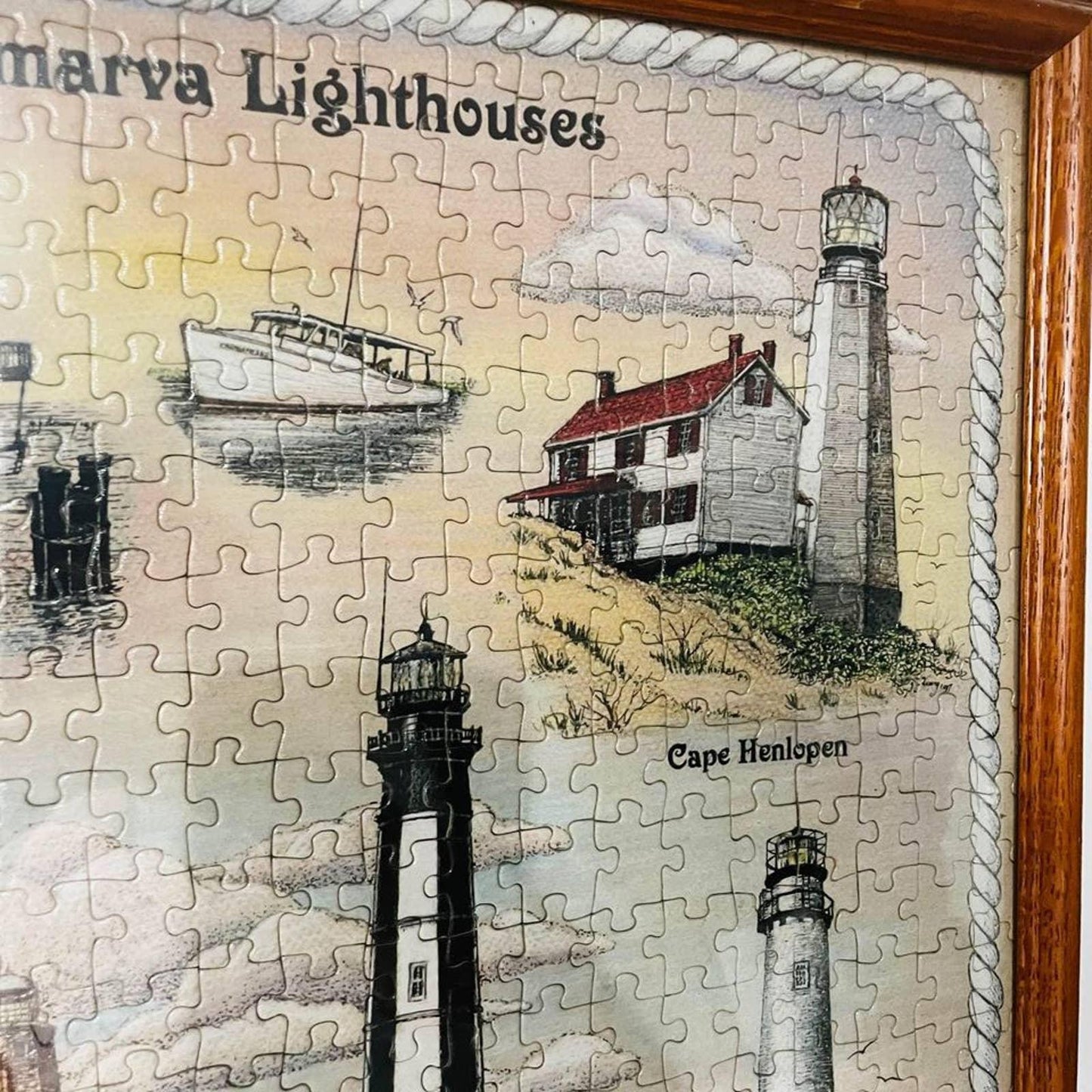 19 in X 24 in Puzzle picture of Delmarva Lighthouses