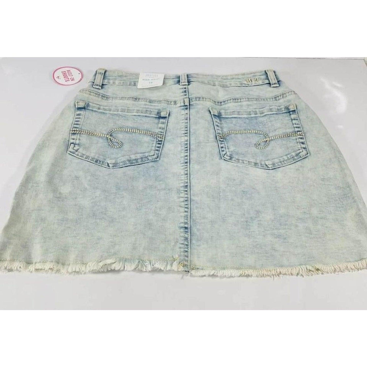 JUSTICE Girls High Waist Button Fly Denim Shorts Size 18 NEW!