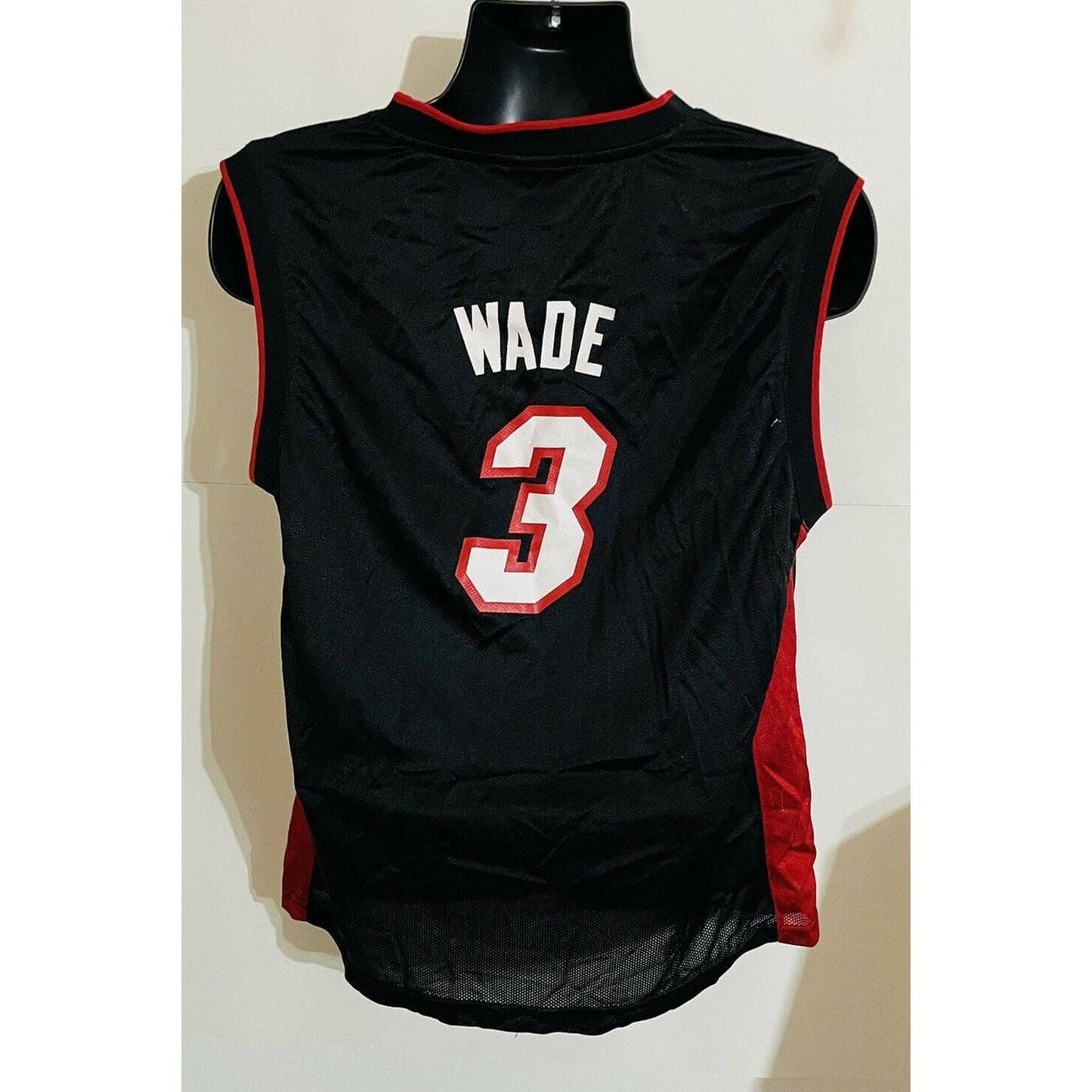 Vtg Reebok Dwyane WADE #3 Miami Heat Sz XL NBA SEWN Basketball Jersey Black