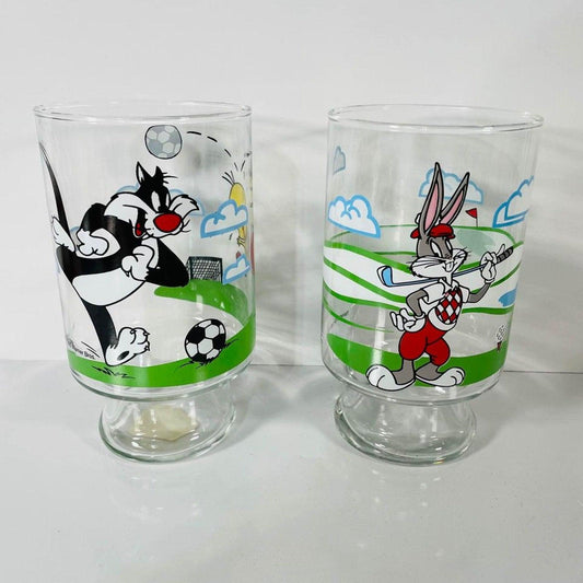 Warner Bros Sylvester, Tweety Bird and Bugs Bunny Large Pint Glass Vintage 1995