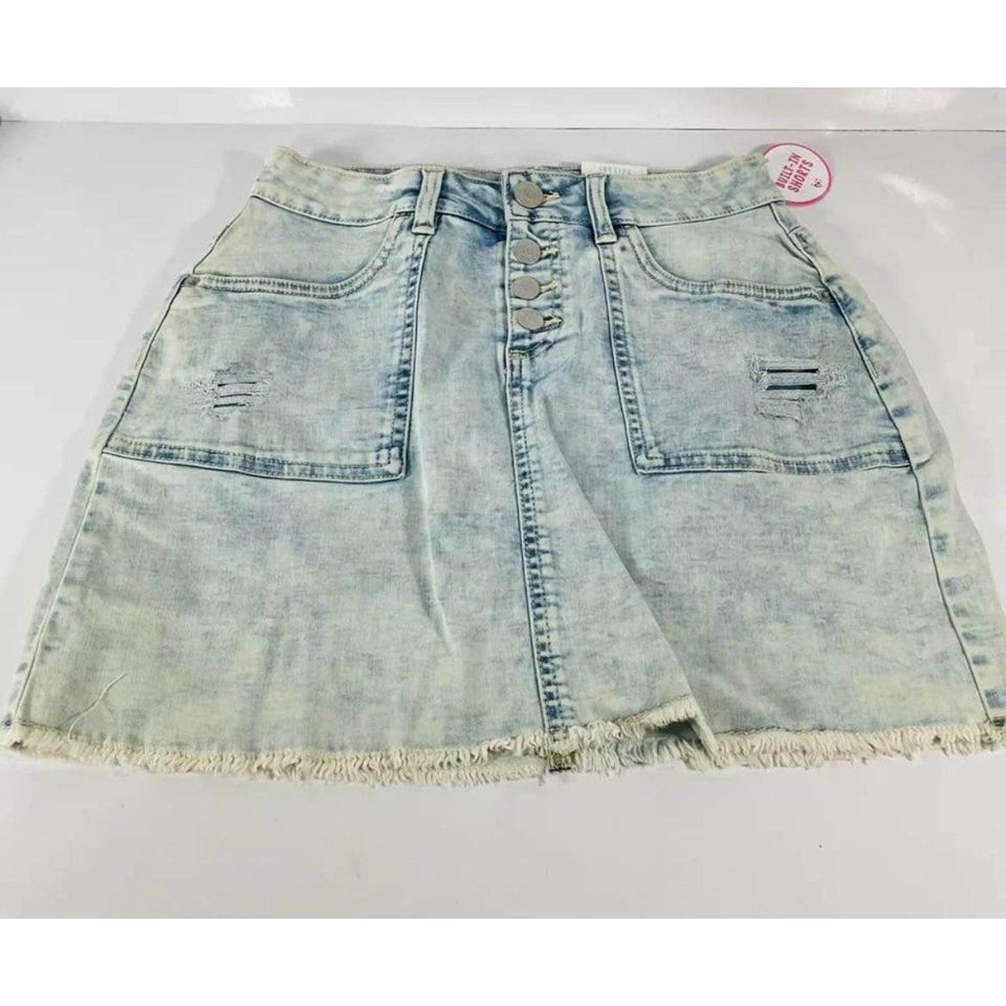 JUSTICE Girls High Waist Button Fly Denim Shorts Size 18 NEW!