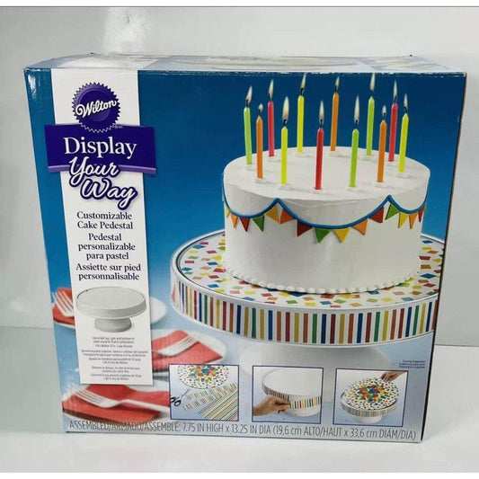 Wilton 307-2503 Display Your Way Customizable Cake Pedestal White