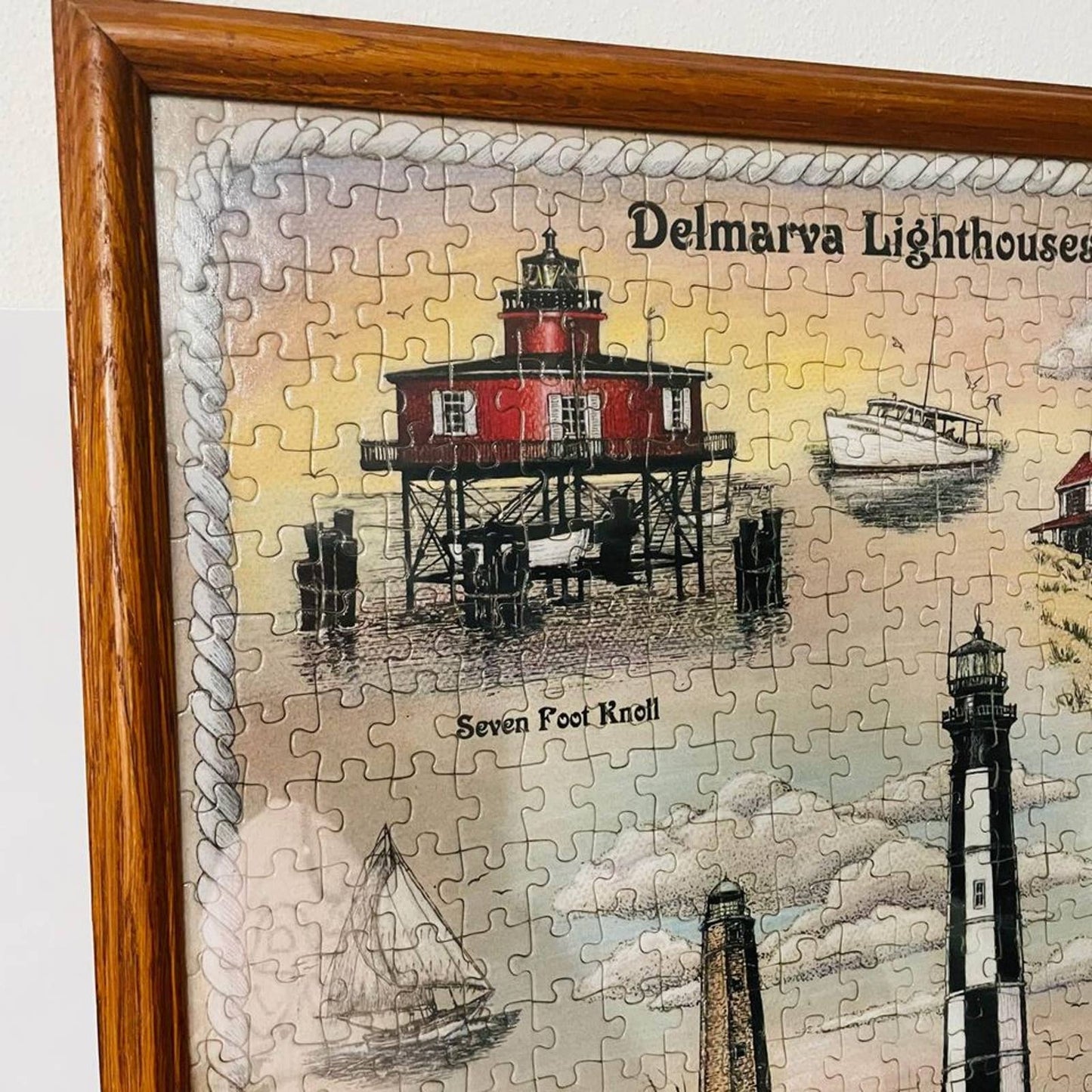 19 in X 24 in Puzzle picture of Delmarva Lighthouses