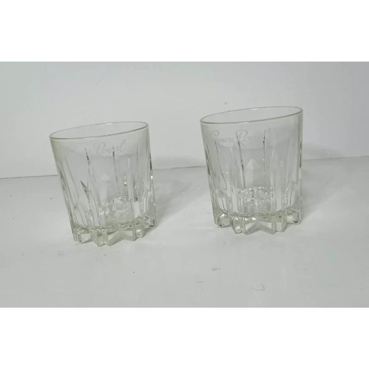 Set 2 Crown Royal Starburst Logo Whiskey Rock Glasses