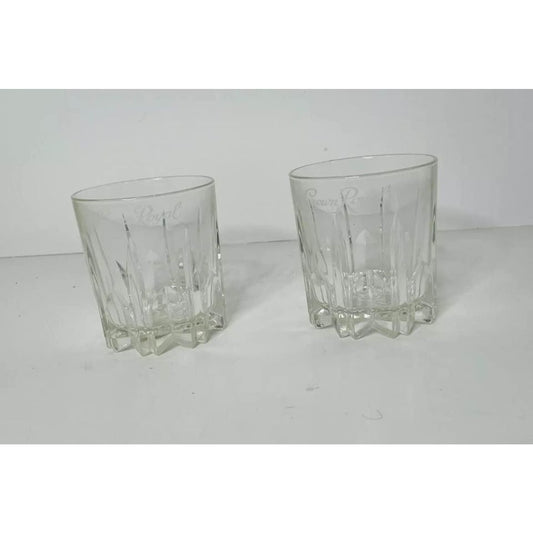 Set 2 Crown Royal Starburst Logo Whiskey Rock Glasses