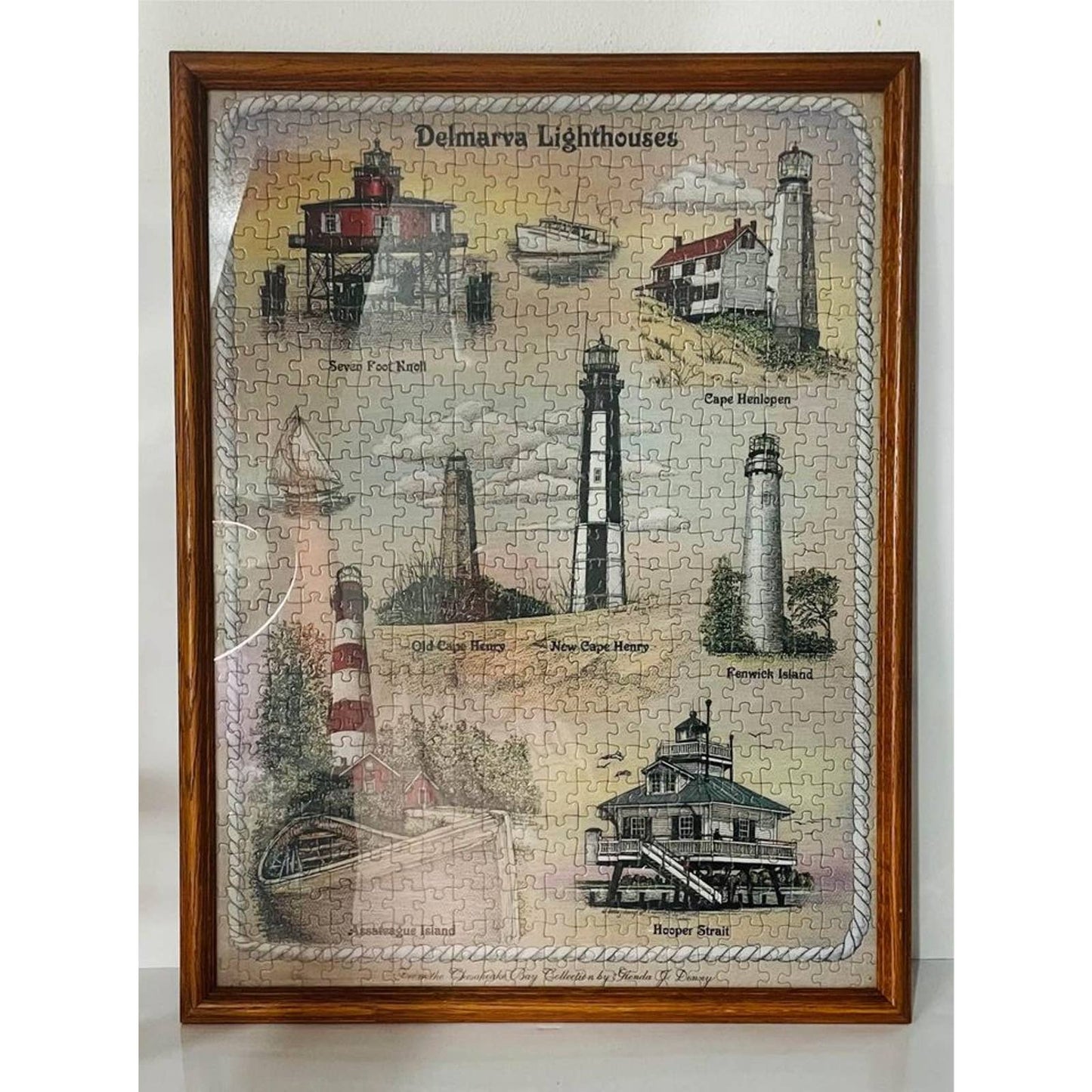 19 in X 24 in Puzzle picture of Delmarva Lighthouses