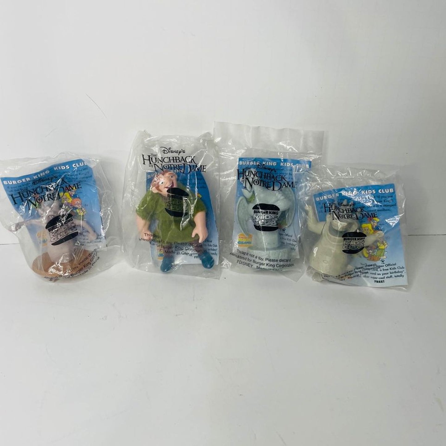 A Set of 4 - 1996 Hunchback of Notre Dame Burger King Toy