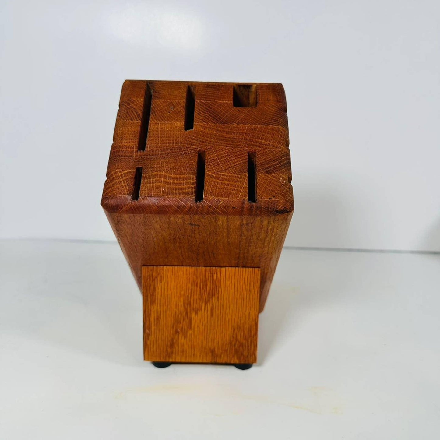 Vintage Wooden 5 Slot Knife Block