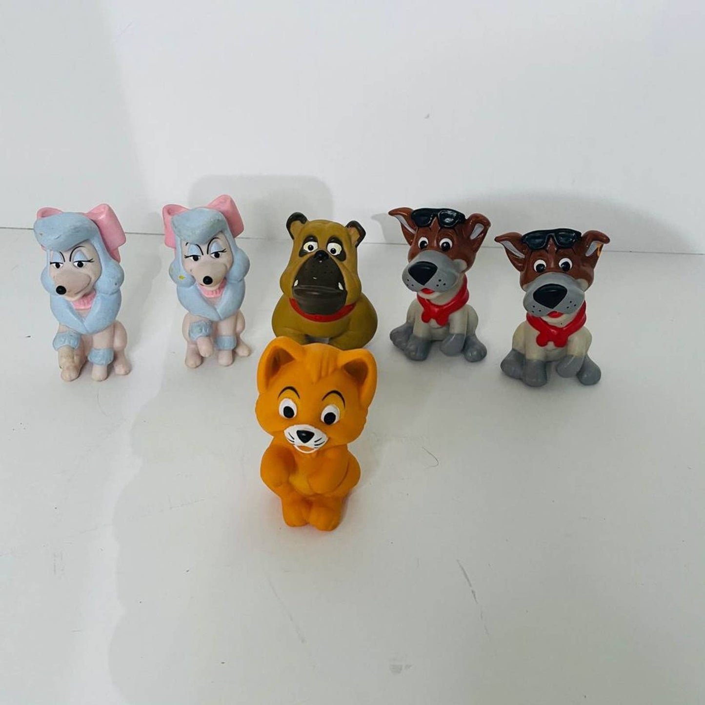 Vintage McDonald's Happy Meal Toys 1988 Disney's Oliver And Company Dogs Lot of 6