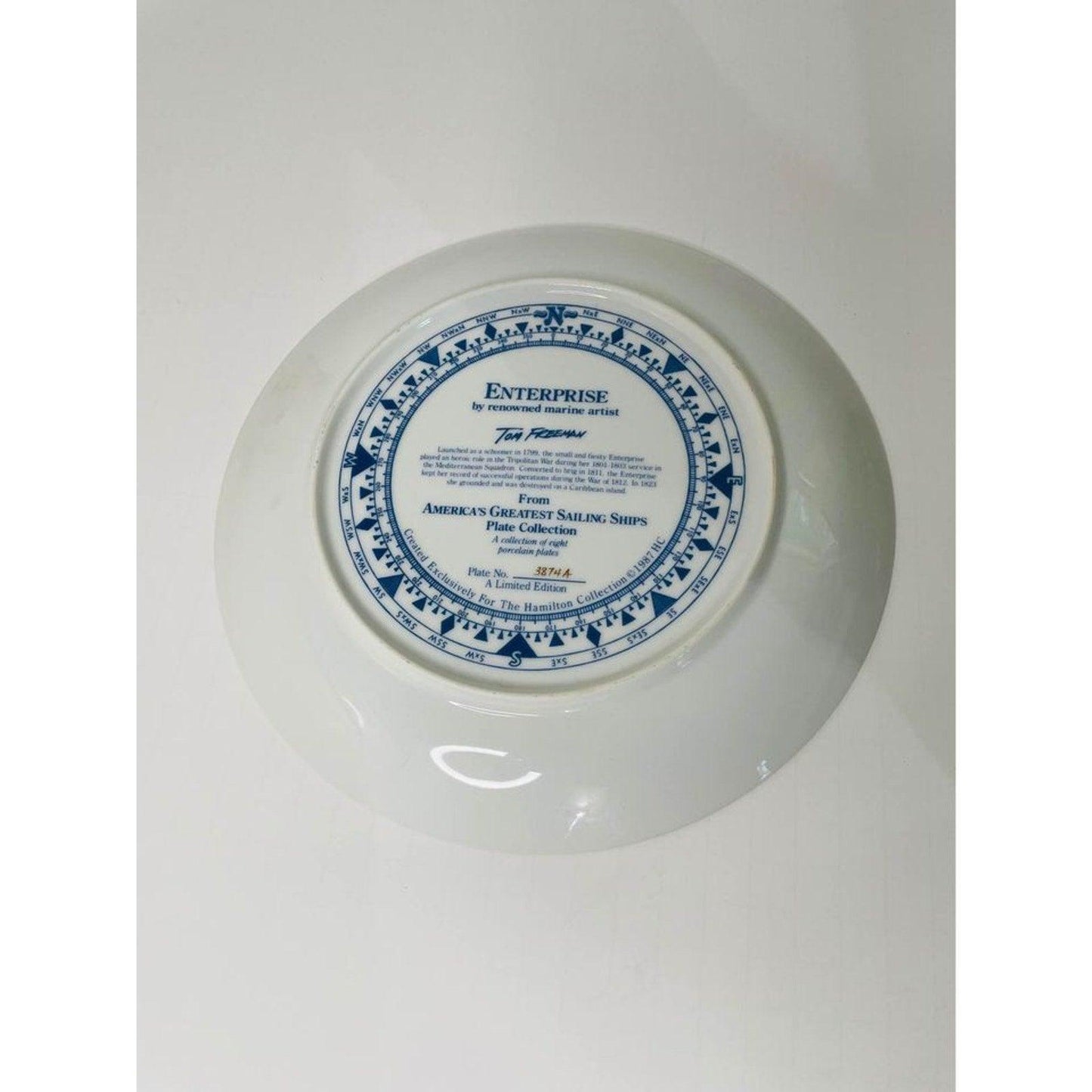 Americas Greatest Sailing Ship Plate Collection  “ Enterprise ” 1987