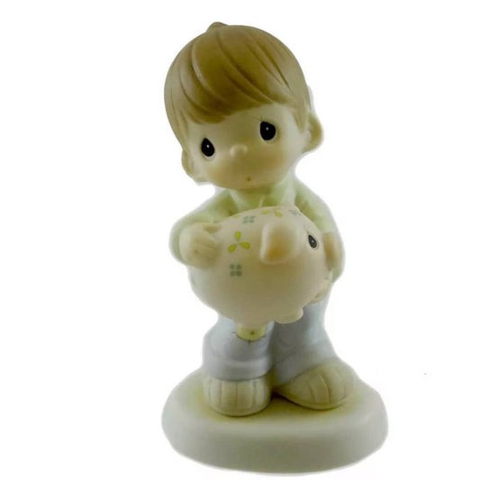 Precious Moments YOU CAN'T TAKE IT WITH YOU Porcelain Money Save Change 488321